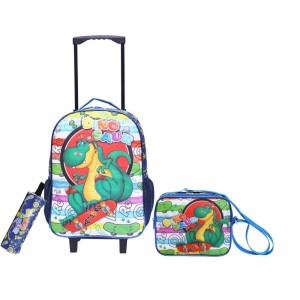 Mochila Infantil Com Rodinha Dinossauro Kit C/3pcs (s)-110393-16090