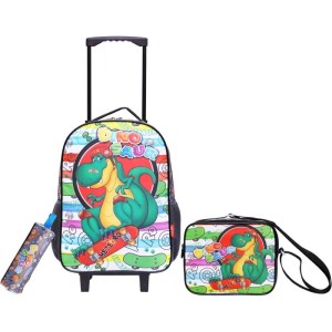 Mochila Infantil Com Rodinha Dinossauro Kit C/3pcs (s)-110393-49426