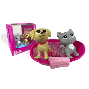 Mini Pets Da Barbie - Hora Do Banho - Mini Gata E Mini Taffy-1299-268-68184