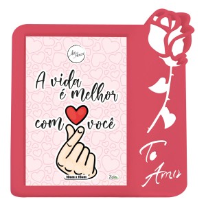 Porta Retrato 10x15 Rosa Te Amo-840725