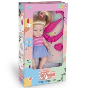 Boneca Brincadeira De Menina Dodói Com Acessórios Médicos 31cm