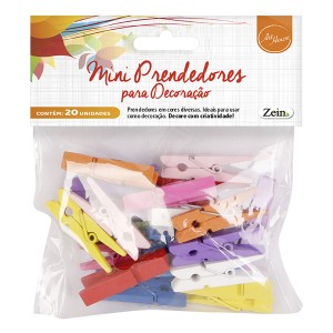 Mini Prendedor Decorativo Colorido Com 20 Peças