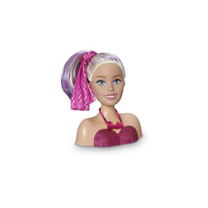 Boneca Barbie Busto Com Mechas Roxas E Acessórios De Beleza-1265-62809