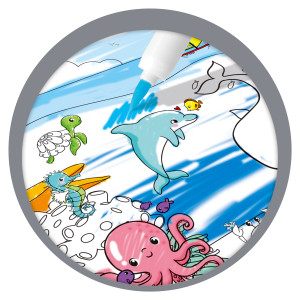 Tapete Para Pintura Meninos 50x50cm Com 12 Canetinhas-839365-29532