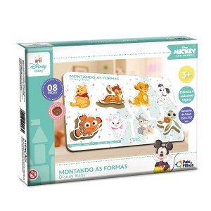 Q. Cabeça 08 Pcs - Montando As Formas - Disney Baby - Madeira-792424