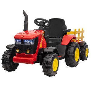 Trator Elétrico Infantil 12v Controle Remoto Verde E Amarelo