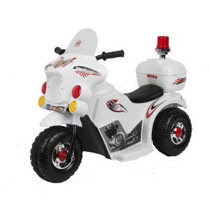 Mini Moto Elétrica Infantil 6v Com Baú Branco-9023