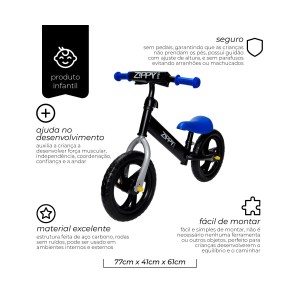 Bicicleta Equilíbrio Azul Aro 12-7635-30417