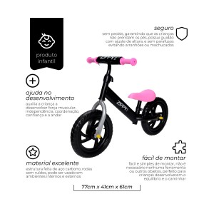 Bicicleta Equilíbrio Rosa Aro 12-7636-35859