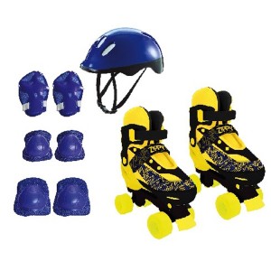 Kit Patins Clássico Ajustável Amarelo E Preto 30-33