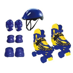 Kit Patins Clássico Ajustável Amarelo E Azul 30-33-8842