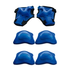 Kit De Proteção Azul Chamas Com Capacete-6653