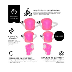 Kit De Proteção Rosa Com 6 Peças-6648-64250