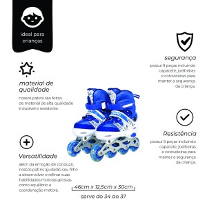 Kit Patins Chassis Alm Azul 34/ 37-7780-417-92059