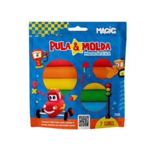 Massa Eva Pula & Molda 7 Cores Sortidas - 70g - Carros-2225-A