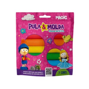 Massa Eva Pula & Molda 7 Cores Sortidas - 70g - Princesa-2225-B