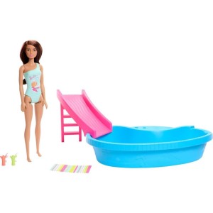 Barbie Estate Piscina Glam Com Boneca Morena-113110-34089