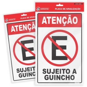 Placa De Sinalizacao Proibido Estacionar 16x25cm-113210-51847