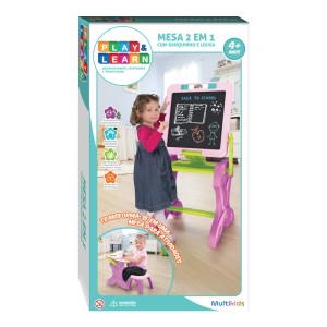 Play & Learn - Mesa 2 Em 1 Com Banquinho E Lousa-BR1766-12880