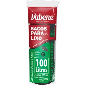 Saco Para Lixo 100l Preto 75x105cm 40 Micras-113319-28964