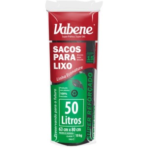 Saco Para Lixo 50l Preto 63x80cm 40 Micras-113369-68452