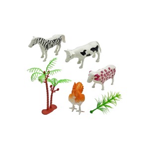 Animal Da Fazenda 4 Peças + 2 Acessórios No Tubo Pvc-843687