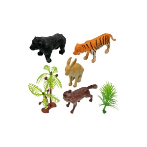 Animal Selvagem 4 Peças + 2 Acessórios No Tubo Pvc-843686