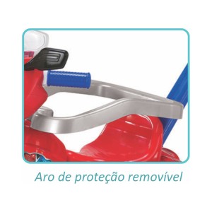 Velotrol Vermelho Com Aro De Proteção E Haste Removível-2815-60998