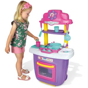 Brincando De Casinha Cozinha Portatil Rosa-113425-27526