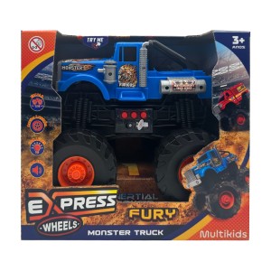 Express Wheels Monster Truck Com Som E Fricção - Fury Azul-BR2235-72030