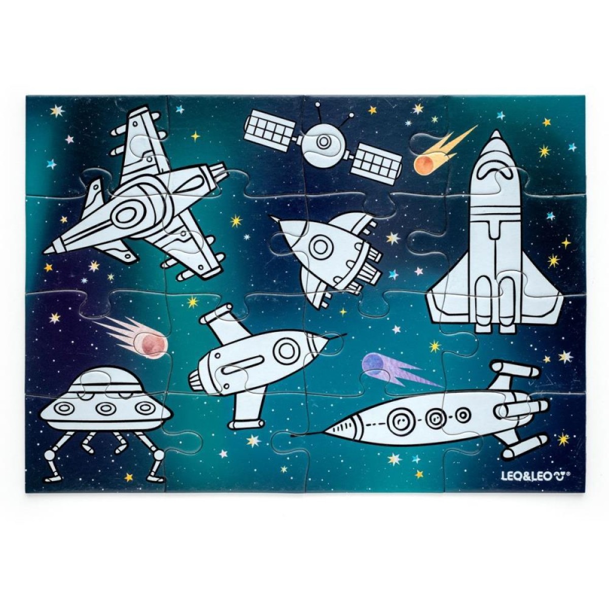 Quebra-cabeca Cartonado Galaxia Para Colorir 4em1-113518-53327