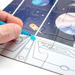 Quebra-cabeca Cartonado Galaxia Para Colorir 4em1-113518-73311