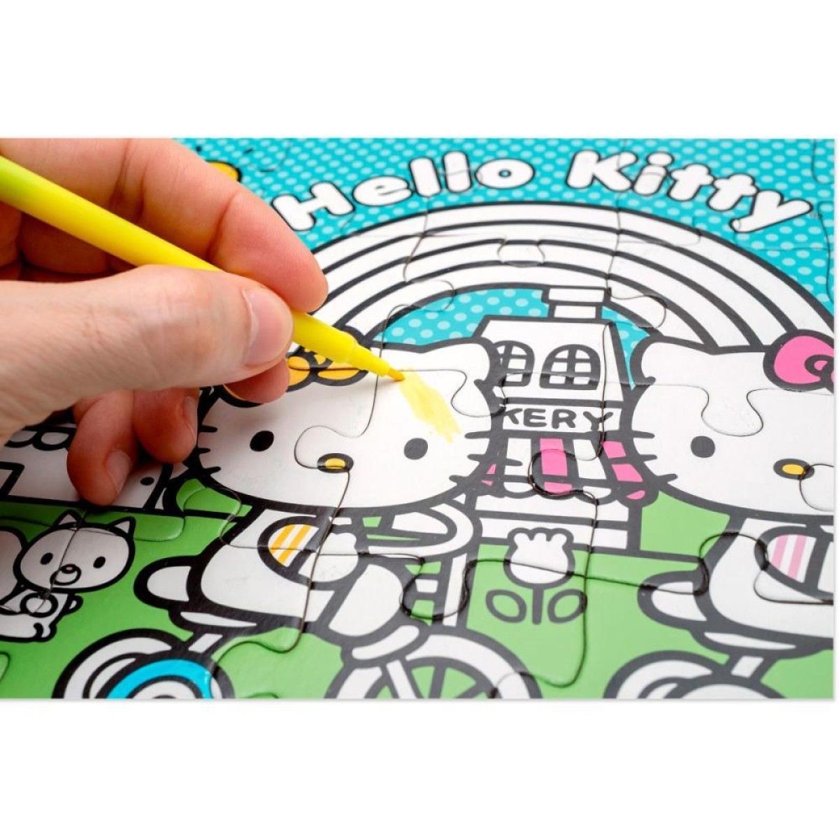Quebra-cabeca Cartonado Hello Kitty Para Colorir 4em1-113519-45415
