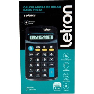 Calculadora De Bolso 8 Dig. Preta Basic Solar-113532-78743