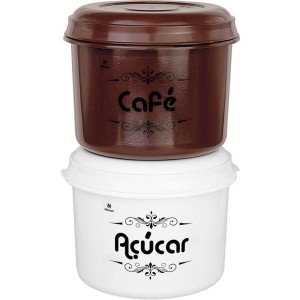 Pote Plastico Conj. 2 Potes Acucar/cafe 1,6l-113508-64730