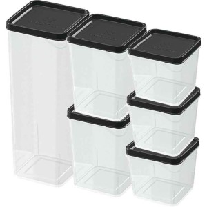 Pote Plastico Conj. 6 Potes Modulares Preto-113506-40516