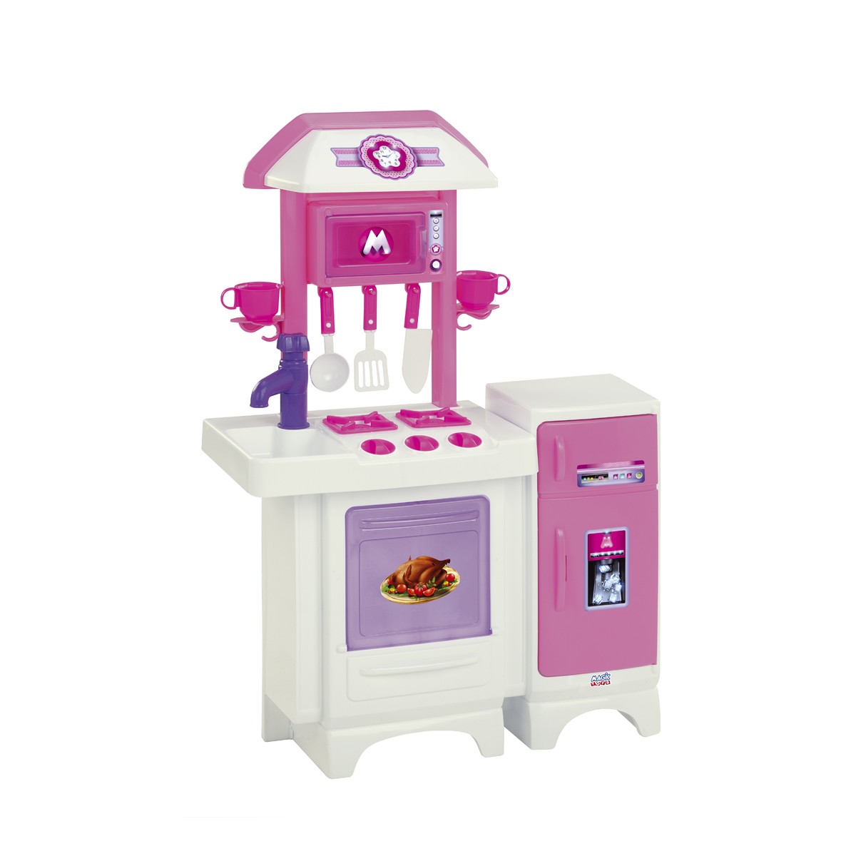 Cozinha de Brinquedo Rosa Completa Fogão e Geladeira-8070-42232