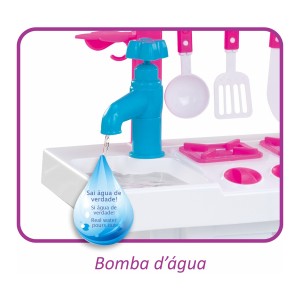 Cozinha de Brinquedo Rosa Fogão e Geladeira com Pia que Sai Água-8074-94174