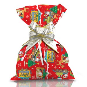 Saco De Presente Perola 858 Trenzinho De Natal 30x45cm 50un.-1200100046