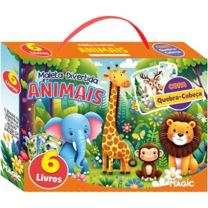 Livro Brinquedo Ilustrado Animais 6livros+1quebra Cabeca-114014-34886