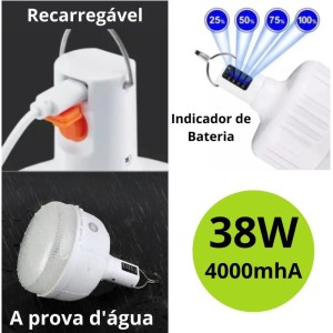 Lampada Led Recarregavel 38w-4000mah-114811-65820