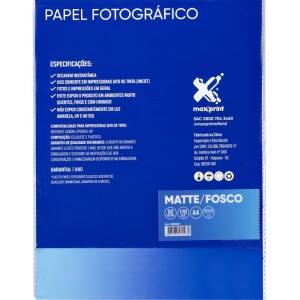 Papel Fotografico Inkjet A4 Matte 170g-113860-86533