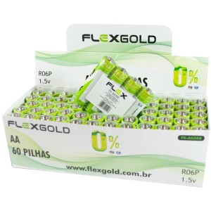 Pilha Zinco Palito Aa 1,5v 60pctx4unidade-113993-12537