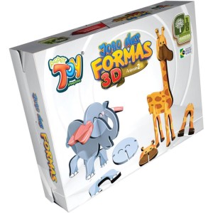 Brinquedo Pedagogico Formas 3d Elefante/girafa Mdf-111694-51690