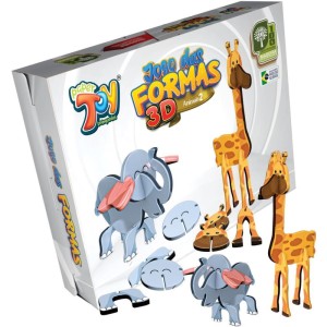 Brinquedo Pedagogico Formas 3d Elefante/girafa Mdf-111694-69534