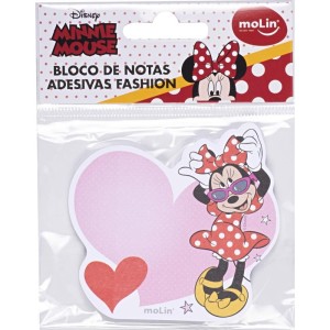 Bloco De Recado Autoadesivo 8x7,5cm Minnie Coracao 50f.-114108-64600