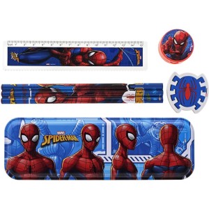 Kit Escolar Spider Man 7pcs C/estojo Metal-114109-67115