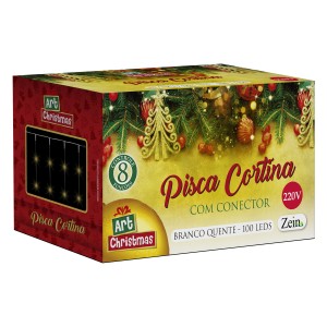 Pisca Cortina 100led Bco Quente 1,5x1,5m 220-840939