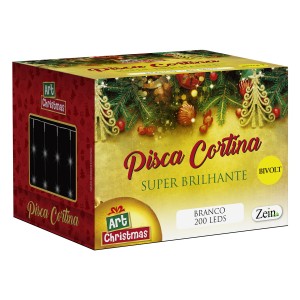 Pisca Cortina 200led Bco Frio 2m Biv 10fios-840986