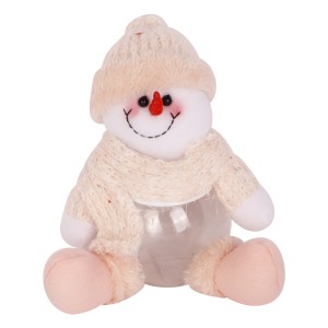 Pote C/noel/boneco Neve Rosa 23cm-843563